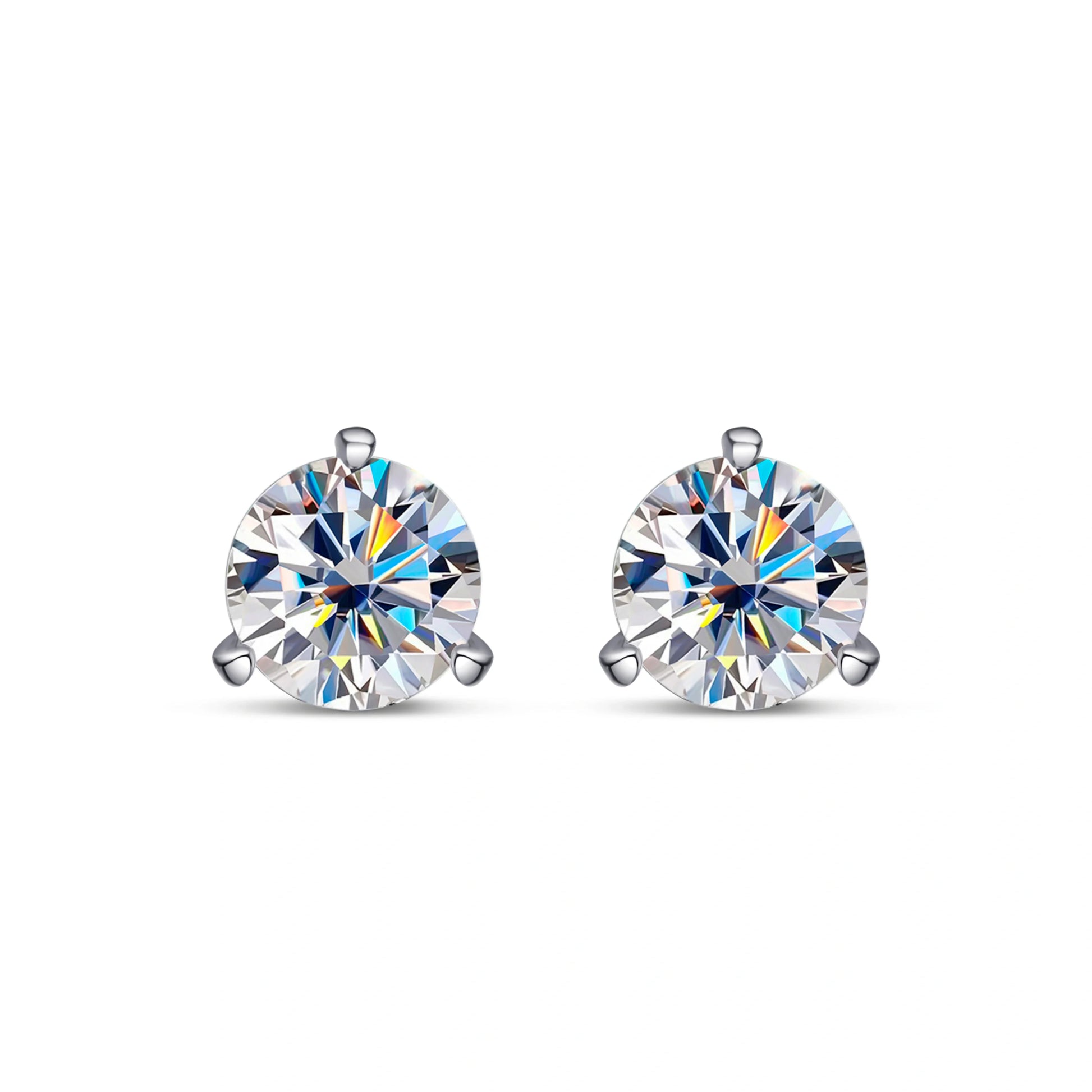 Zethech Nova Round Moissanite Studs with clear stones