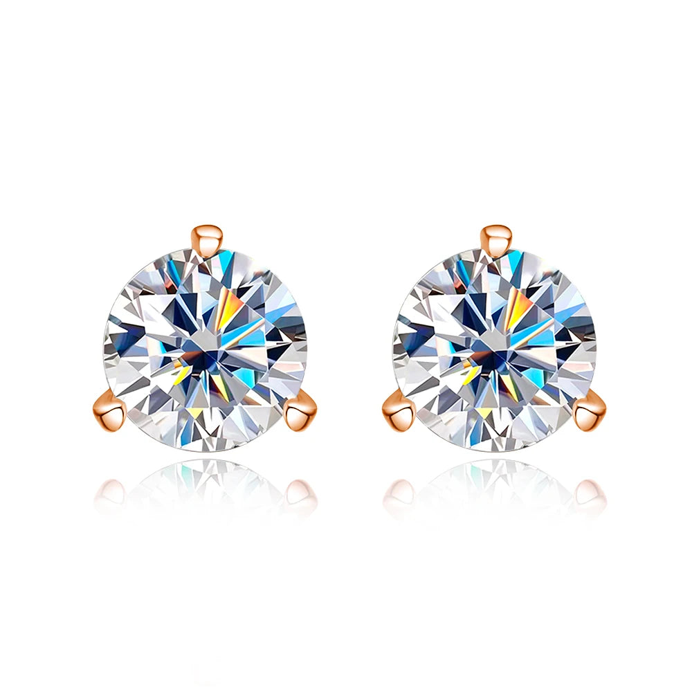 Zethech Nova Round Stud Earrings pair on white background