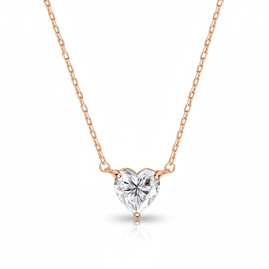 Zethech Celeste Heart Necklace in rose gold with heart pendant