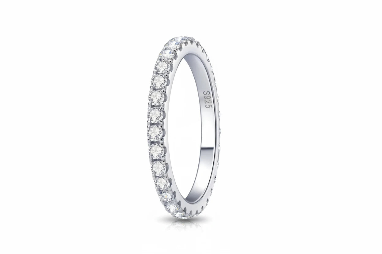 Zethech Eternity Band with full moissanite circle design