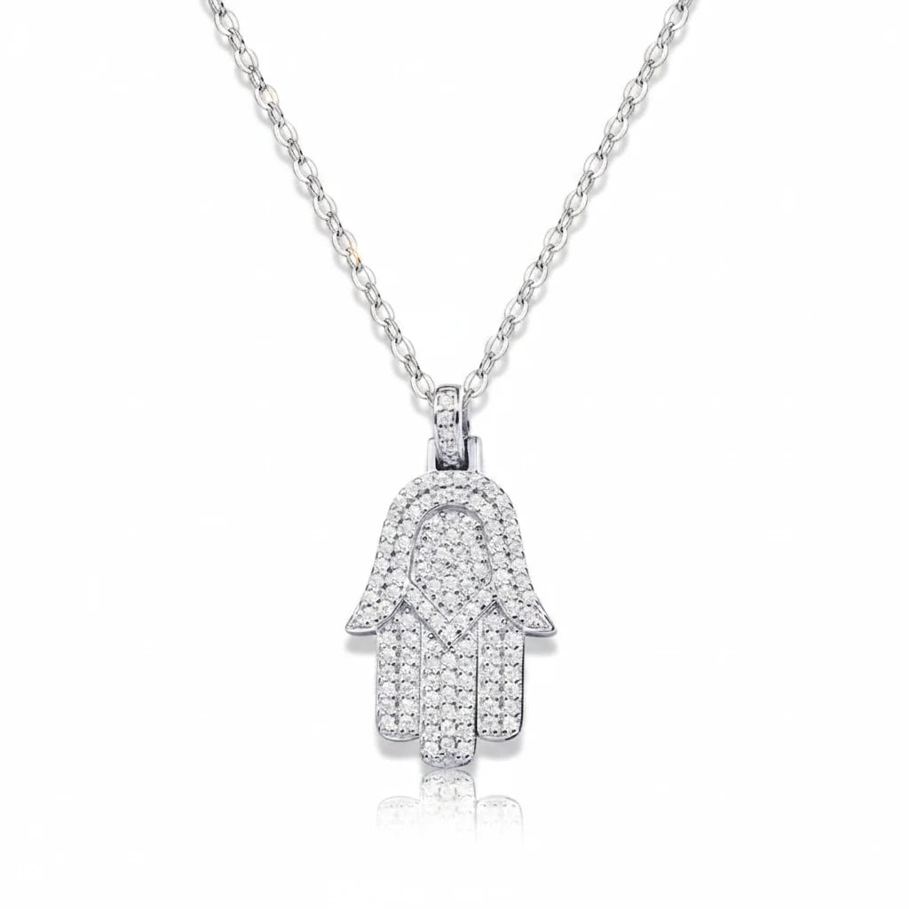 Zethech Hamsa Necklace with chain measurements