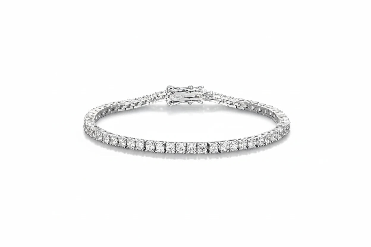Zethech Tennis Bracelet with round moissanite stones