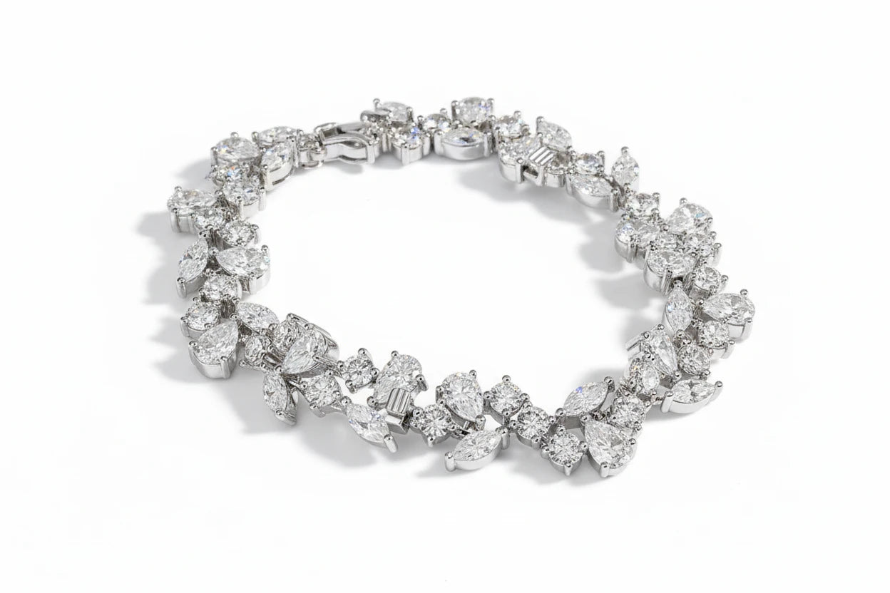Zethech Pear Moissanite Bangle with delicate bracelet design