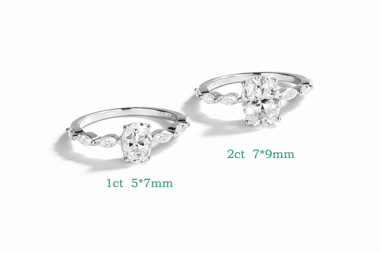 Zethech Oval Moissanite Ring with diamond-like sparkle