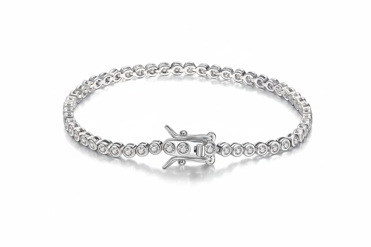 Zethech Round Tennis Bracelet with sleek sparkling design