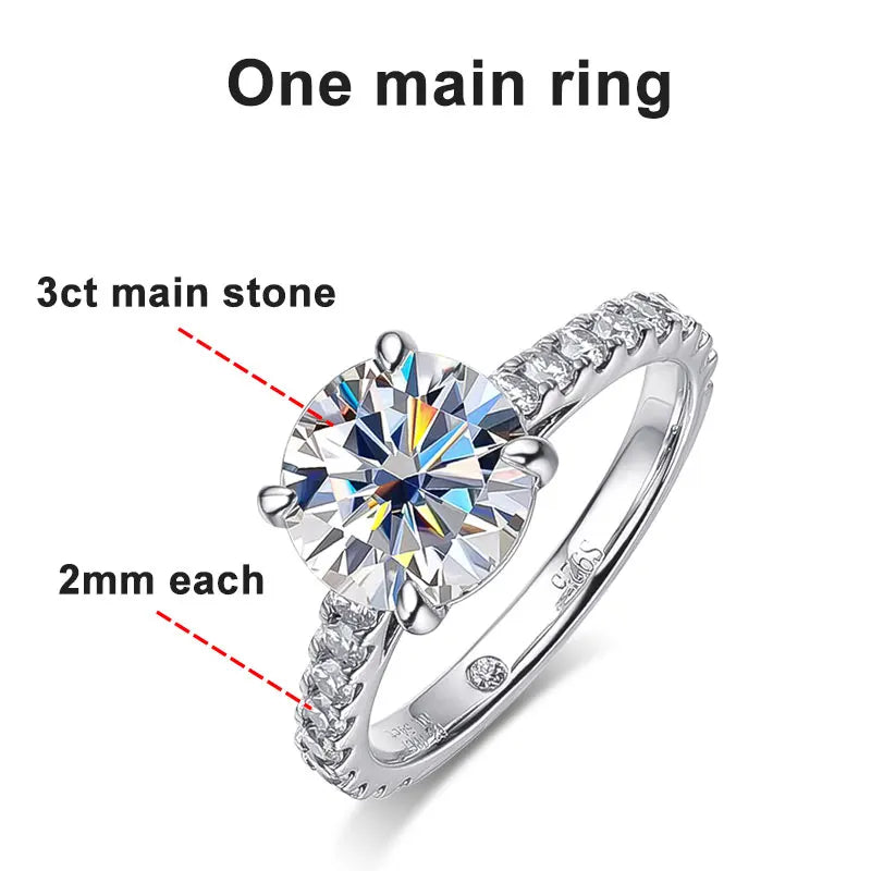 Zethech Royale Bridal Set with silver-tone rings and center stones