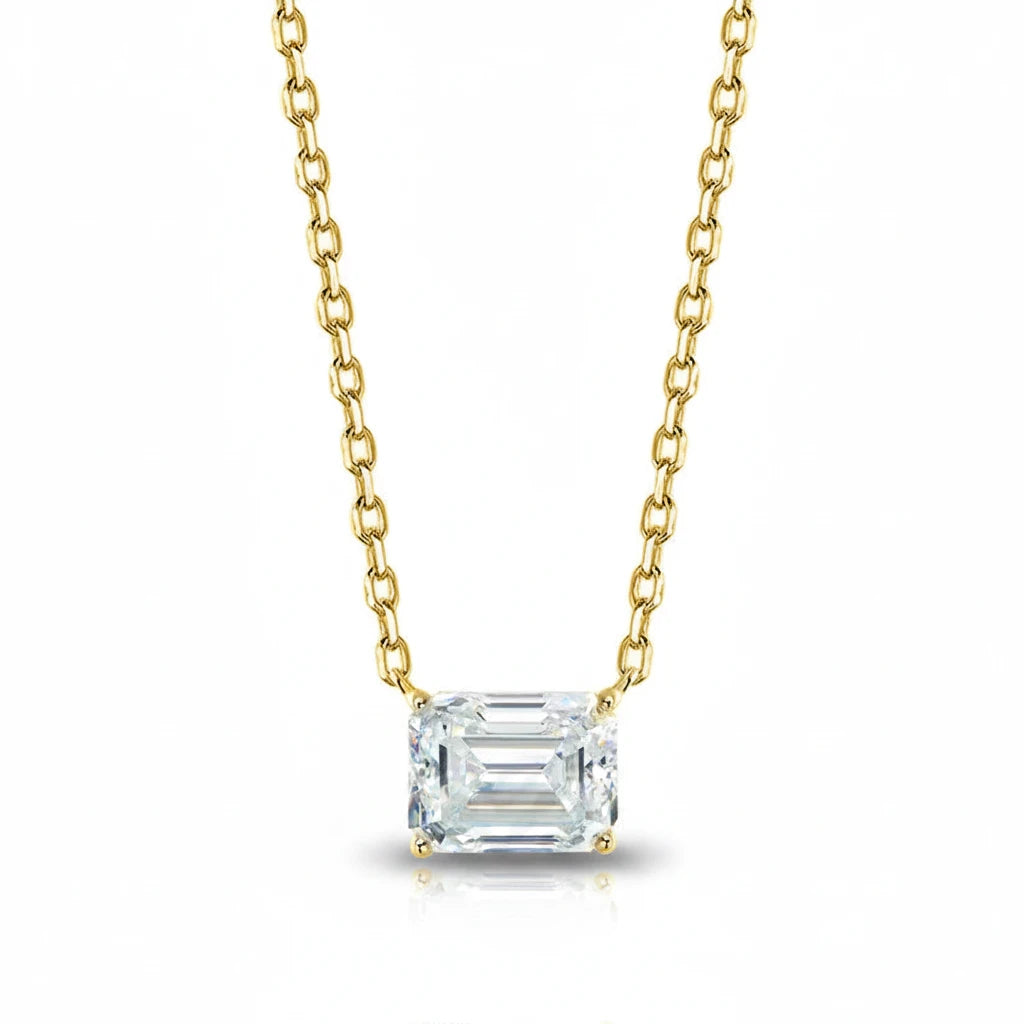 Zethech Verona Emerald Necklace in yellow gold finish