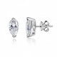Zethech Celeste Marquise Studs in silver tone on white background