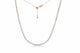 Moissanite tennis necklace by Zethech featuring a row of sparkling gemstones on a delicate chain.