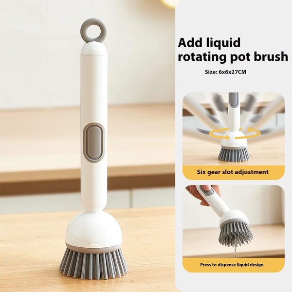 GripClean Pro Long-Handle Kitchen Brush
