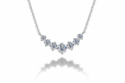 Luminous Oval 1.7CT moissanite solitaire necklace by Zethech, sterling silver with 18k white gold plating, elegant wedding jewelry.