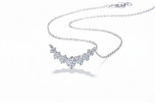 Luminous Oval 1.7CT Moissanite solitaire necklace by Zethech featuring sterling silver with 18k white gold plating, elegant for women.