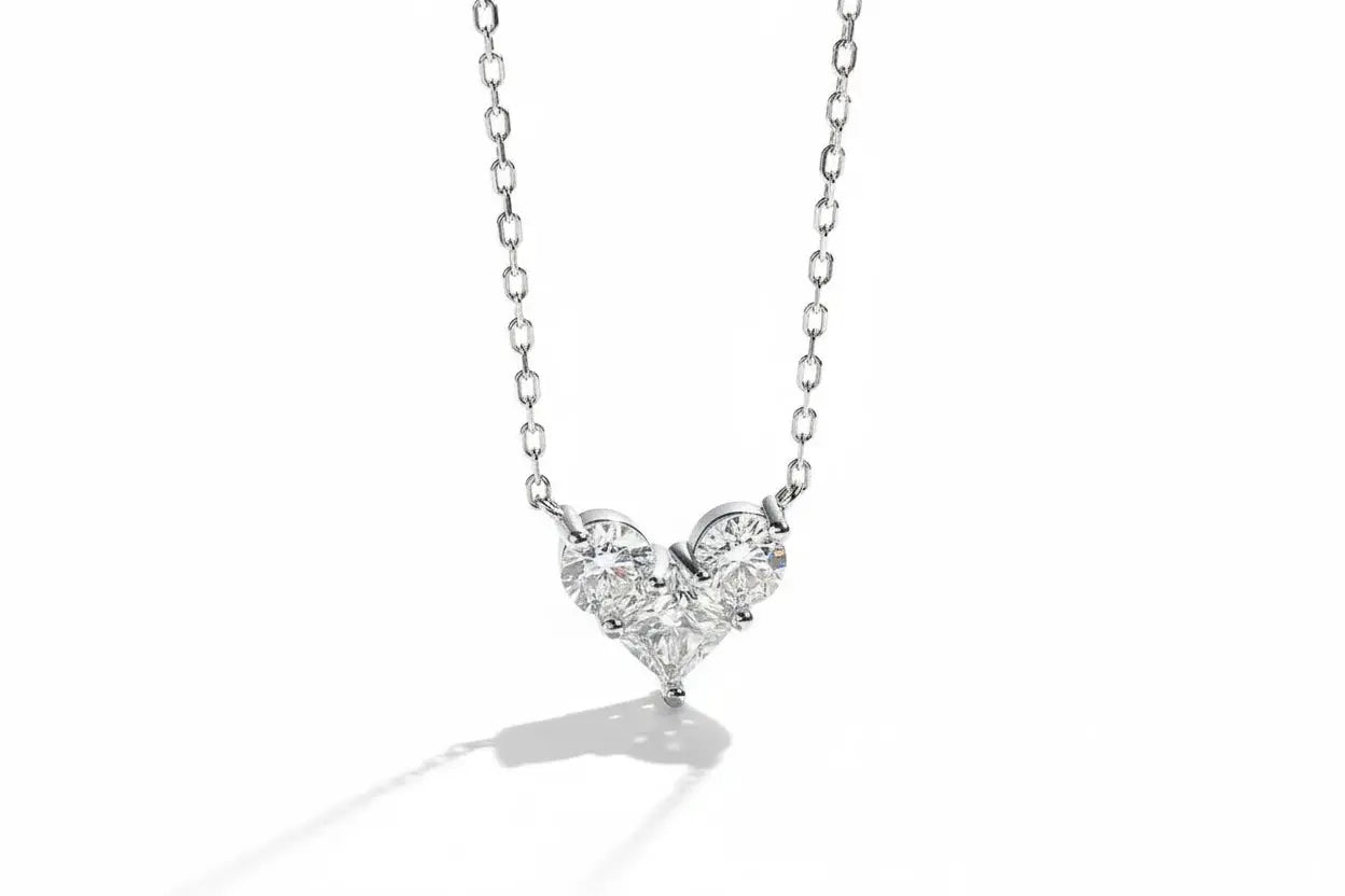 Zethech 1.8CT moissanite solitaire necklace with rose gold chain, lab diamond pendant, and certificates, for women.