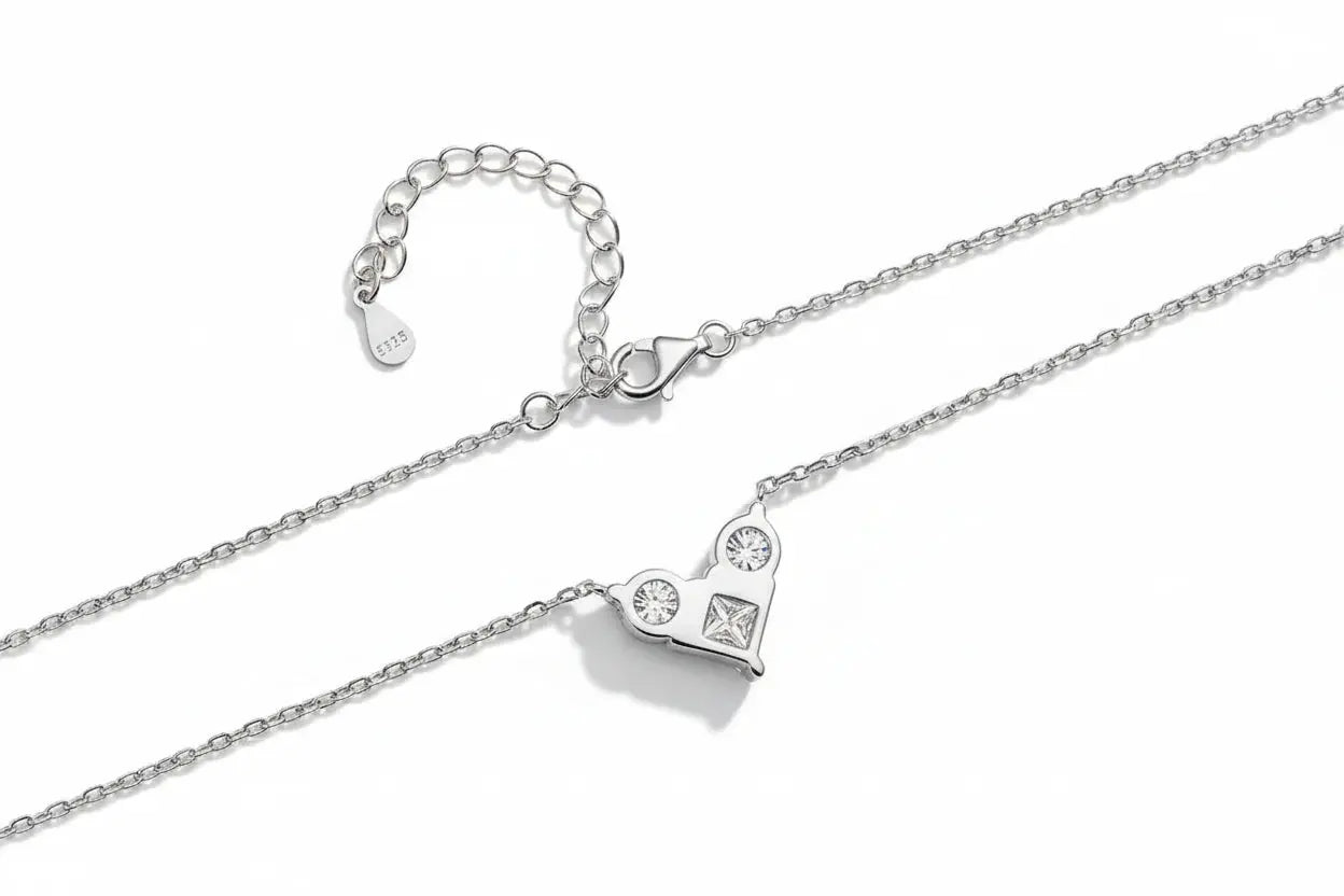Zethech 1.8CT Moissanite Solitaire Necklace in rose gold, 45cm S925 silver chain with lab-made D-VVS1 diamond pendant for women