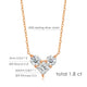 Zethech 1.8CT moissanite solitaire necklace on a silver chain, rose gold finish, showing the elegant pendant for women.