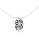 Zethech Signature Silhouette Moissanite Pendant necklace with oval-cut, 1ct gemstone on silver chain, elegant jewelry gift accessory.