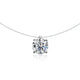 Zethech Silhouette Oval Moissanite Pendant Necklace with 1CT stone