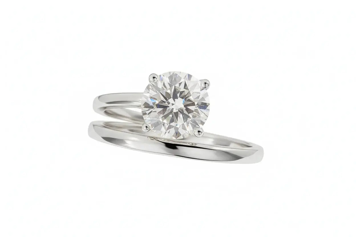 Zethech Classic Brilliance 2CT moissanite solitaire ring in silver, featuring a sparkling brilliant cut and 925 pure silver band.