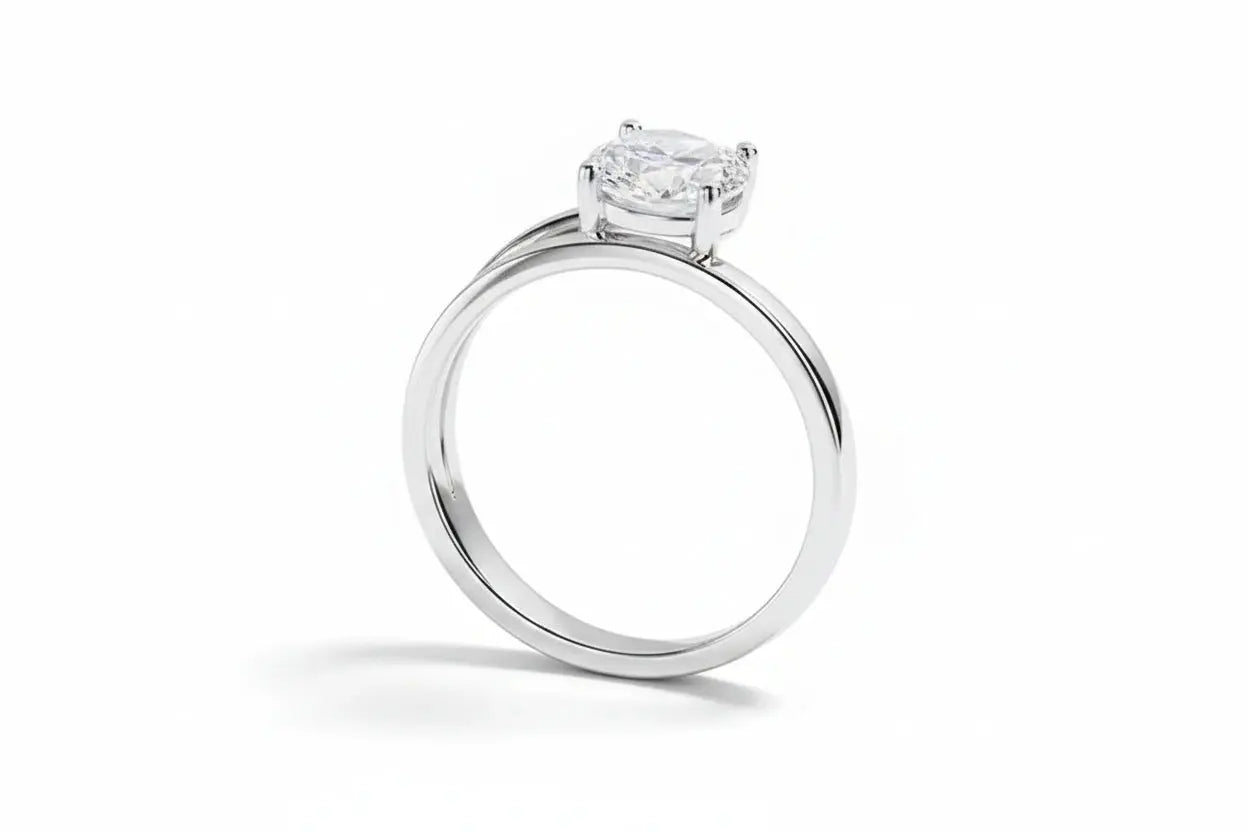 Zethech 1CT/2CT Moissanite Solitaire Ring in silver with sparkling brilliant cut, perfect for women’s wedding or special occasion jewelry.