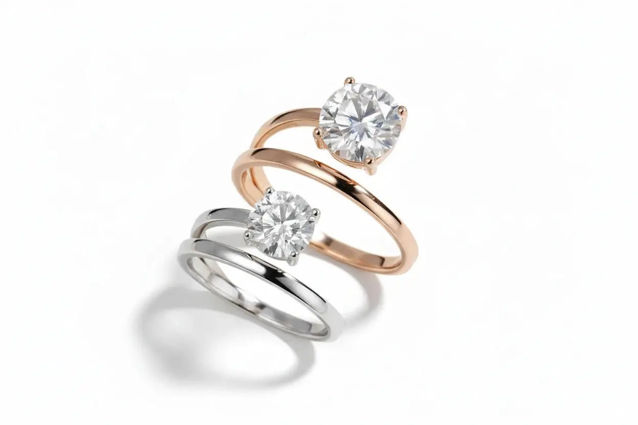 Zethech 1CT/2CT moissanite solitaire ring in silver color with sparkling brilliant cut, 925 sterling silver jewelry for women