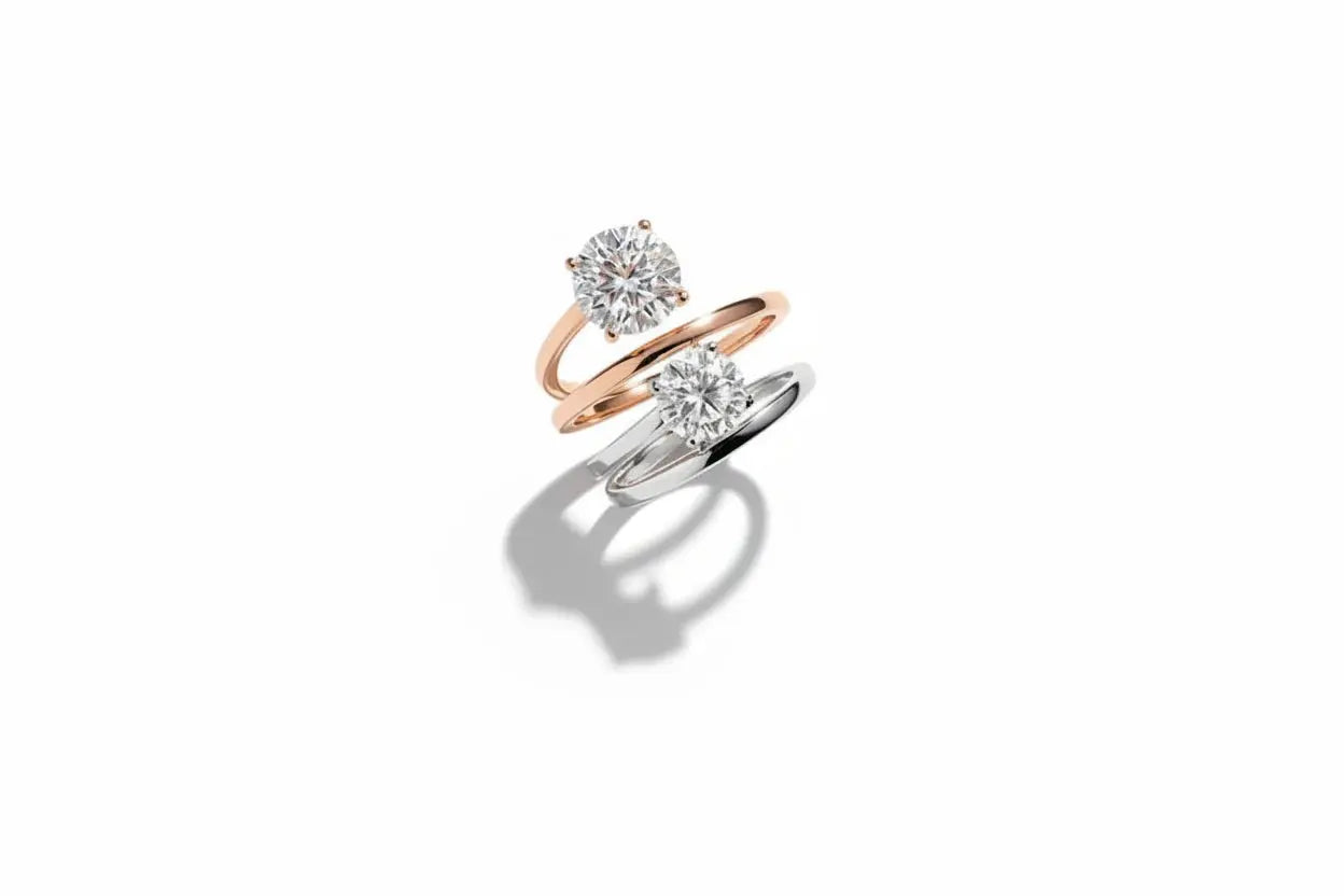Zethech 2CT moissanite solitaire ring in silver, featuring a sparkling brilliant-cut center stone and elegant band for women.