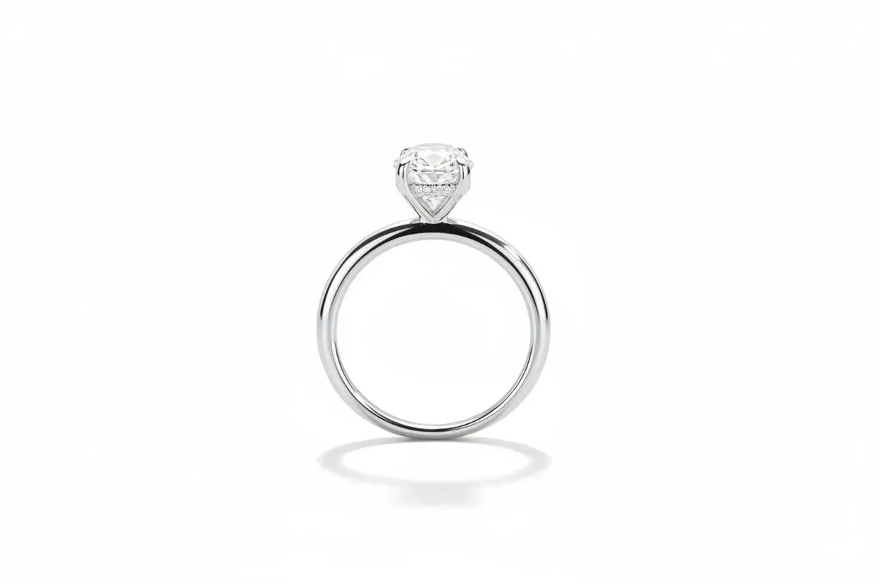 Vintage Glamour 3CT oval cut Moissanite ring by Zethech, 18k plated silver, featuring a sparkling bridal solitaire design.