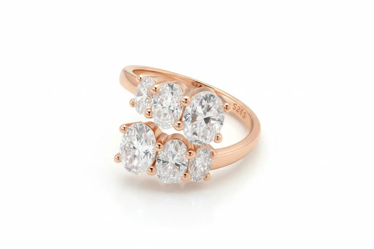 Zethech Oval Engagement Ring with 3.6CT moissanite look
