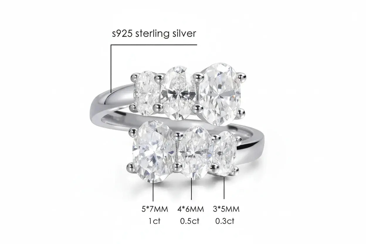Zethech Oval Moissanite Ring with fine jewelry finish
