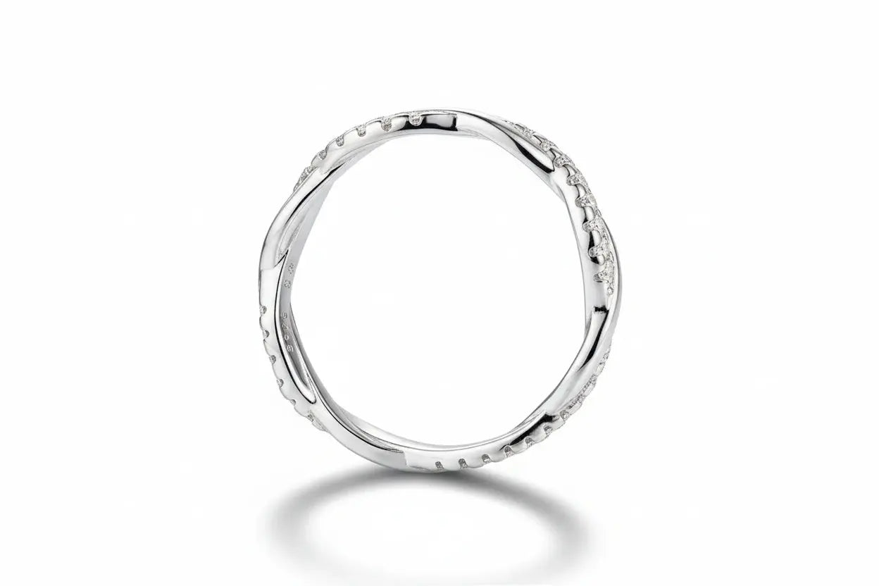 Zethech Twisted Eternity Ring in S925 silver with gold plated finish
