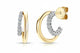 Zethech Moissanite Huggie Hoop Earrings for women, S925 sterling silver with 18k gold plating and 1.5mm lab-grown diamond-like stones.