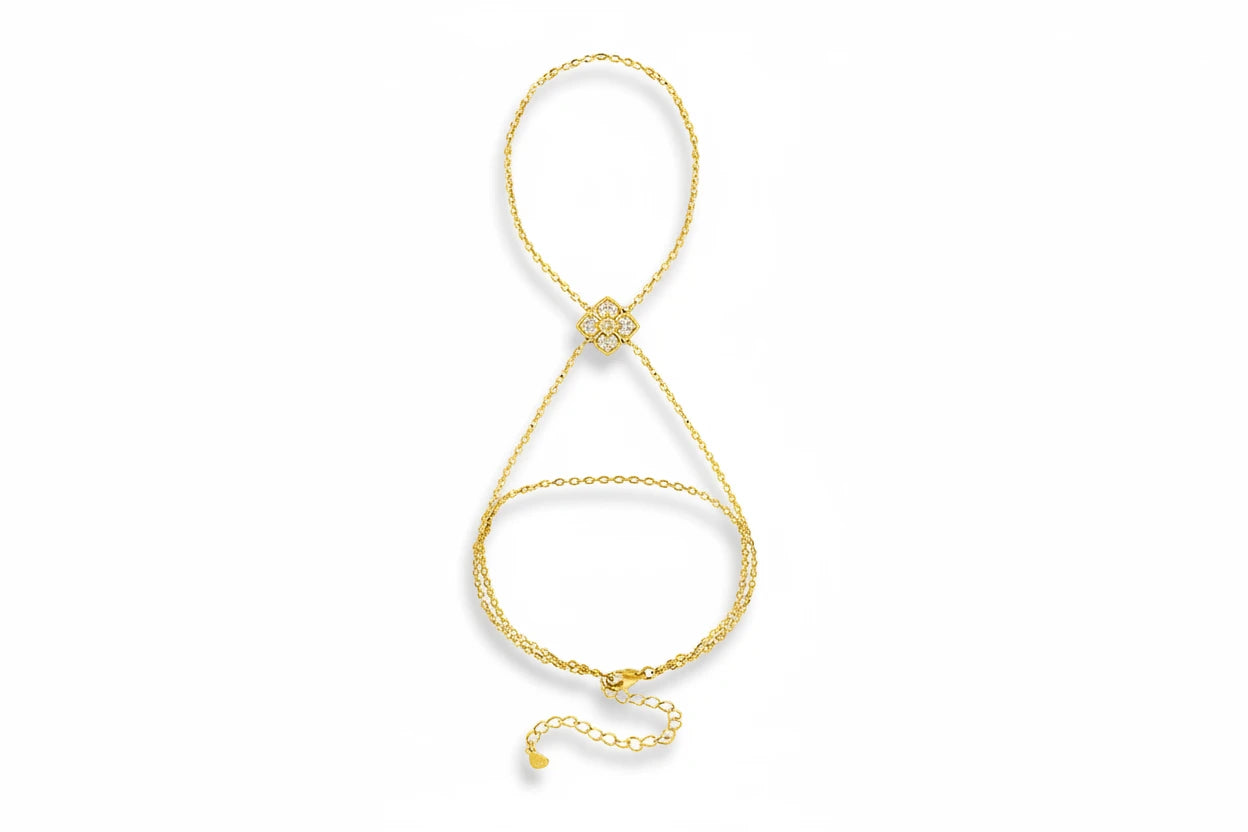 Luminous Line adjustable gold-tone Moissanite chain bracelet for women, featuring lab-grown diamond accents on sterling silver.