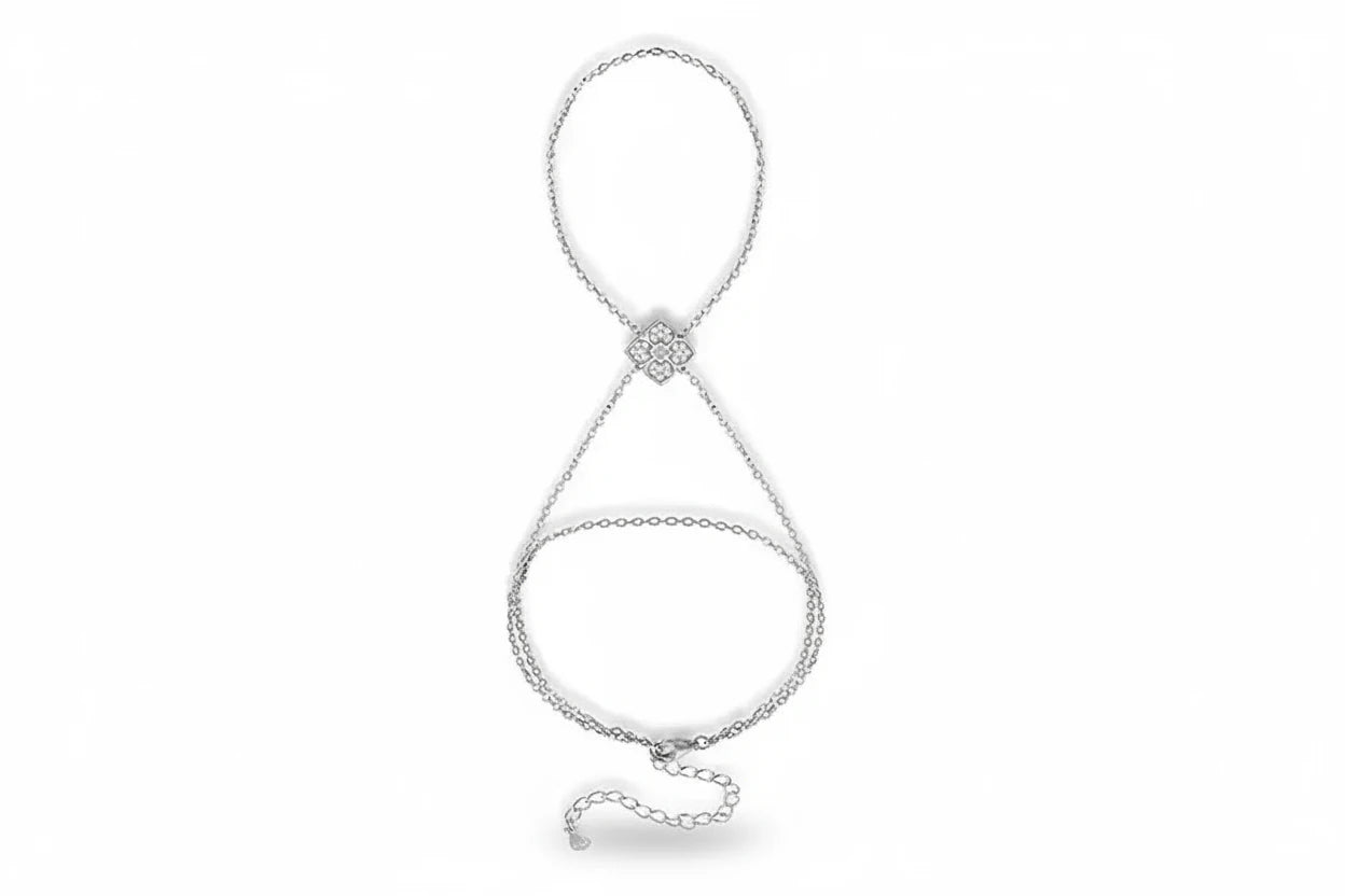 Luminous Line adjustable moissanite chain bracelet in gold color, made with sterling silver and lab-grown diamonds for women.