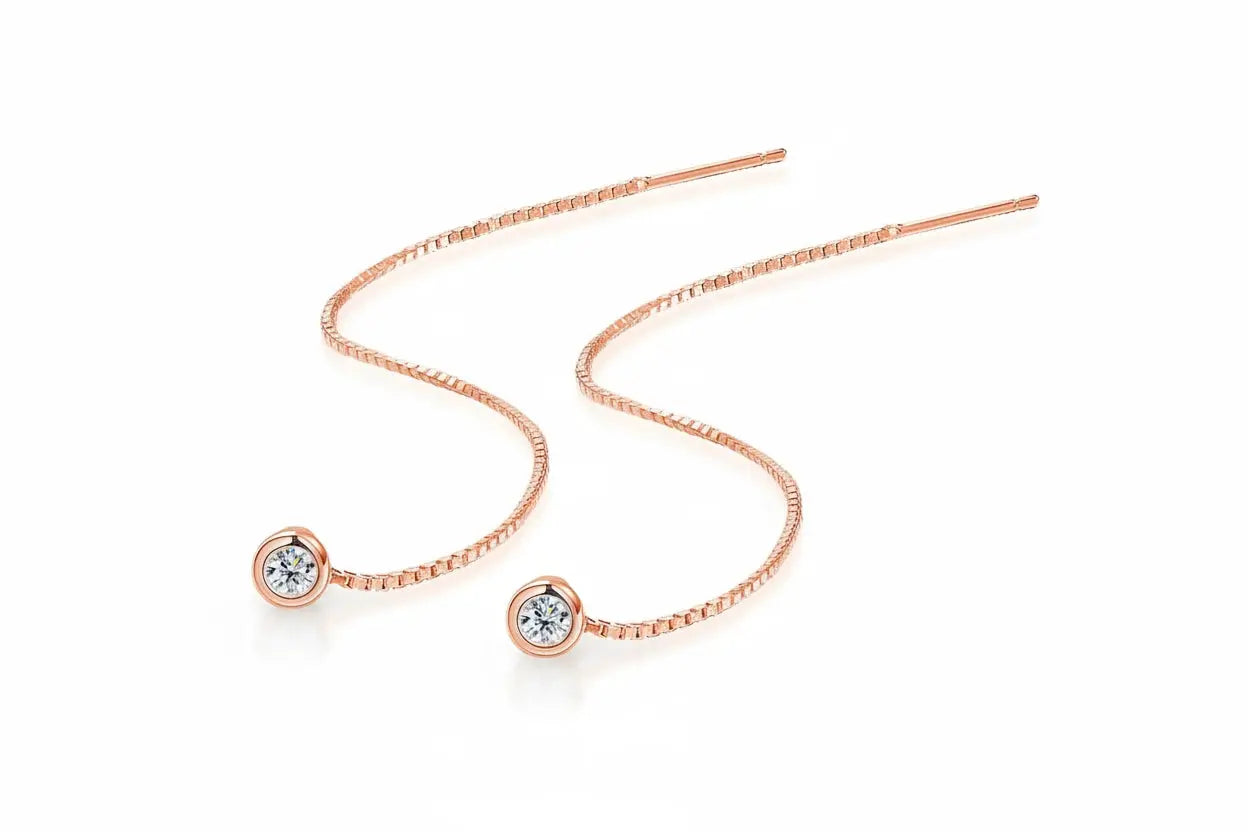 Zethech Cascading Moissanite Drop Earrings in sterling silver