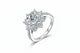 Zethech Halo Moissanite Engagement Ring with floral halo design