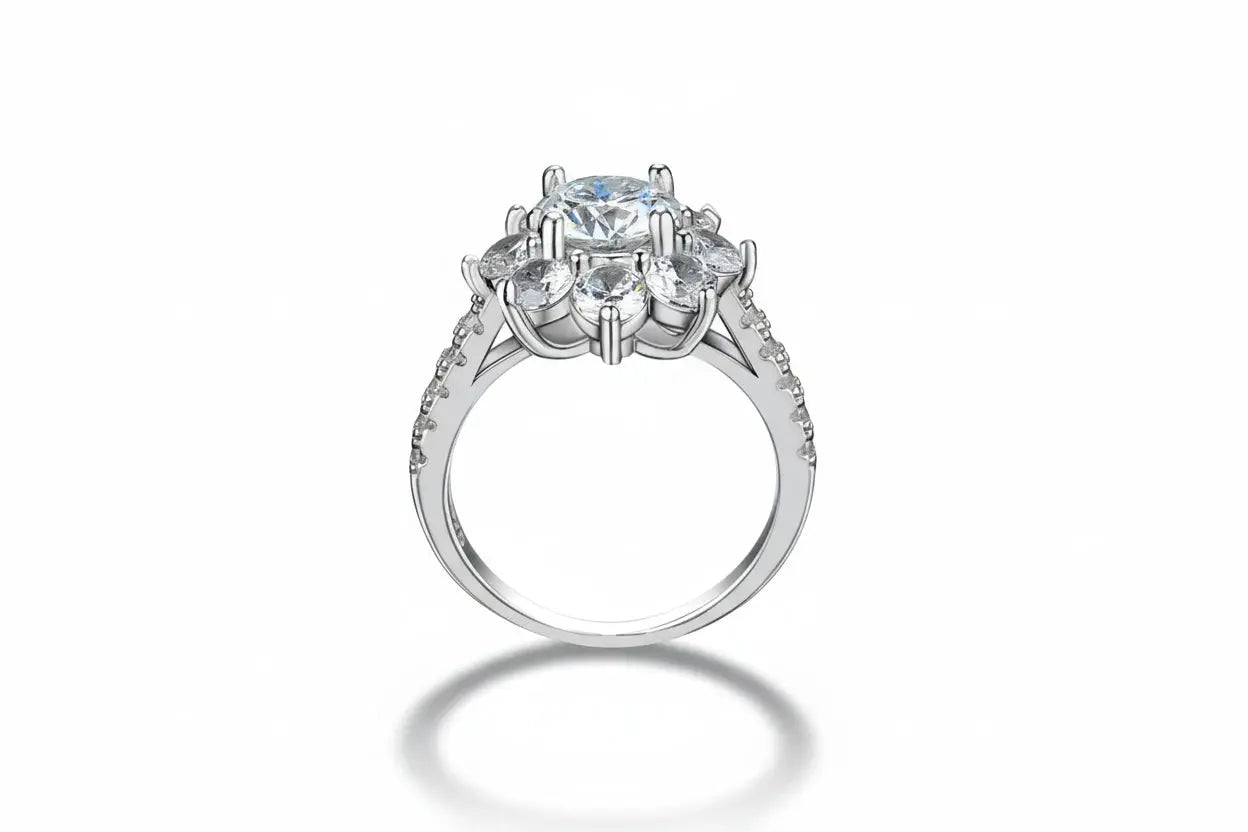 Zethech Halo Engagement Ring with 1CT or 2CT center stone