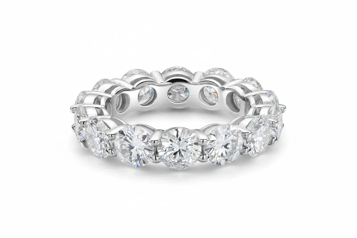 Zethech Full Eternity Band with round moissanite stones