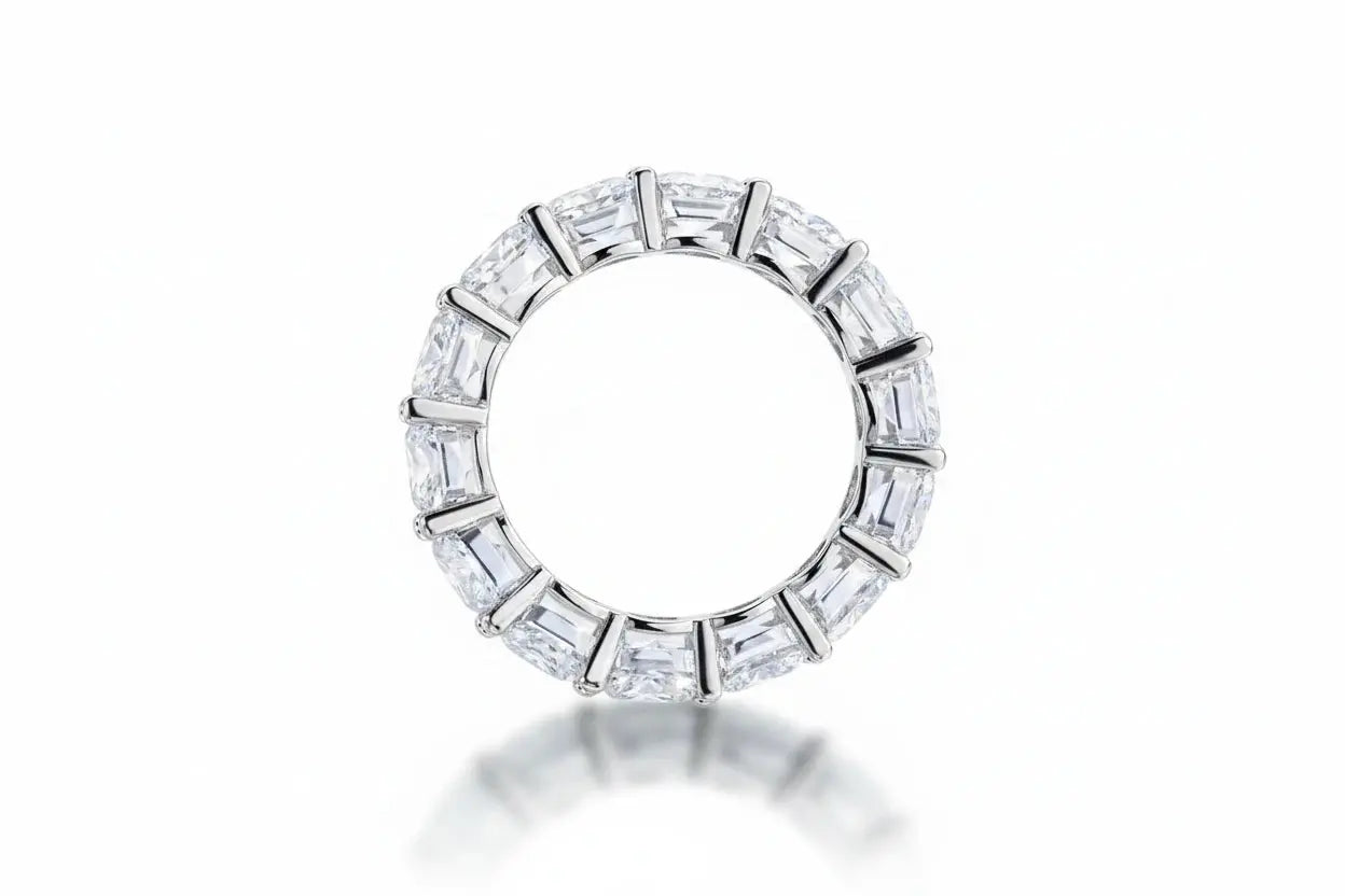 Zethech Full Moissanite Eternity Band with 4mm or 5mm stones