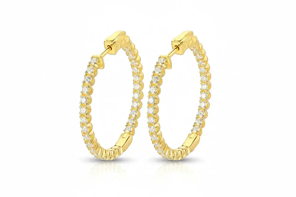 Zethech Halo Hoop Earrings in sterling silver with gold plating