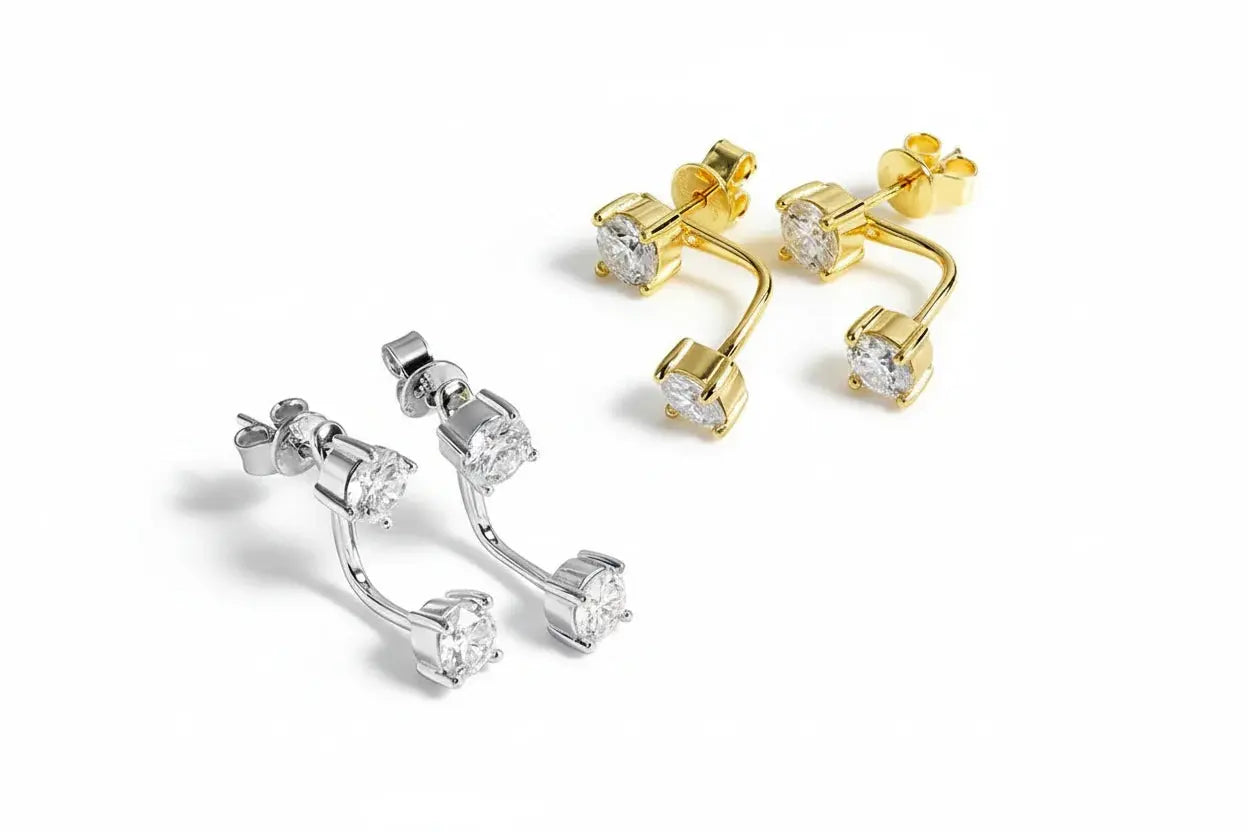 Zethech Essential Moissanite Stud Earrings in rose gold finish