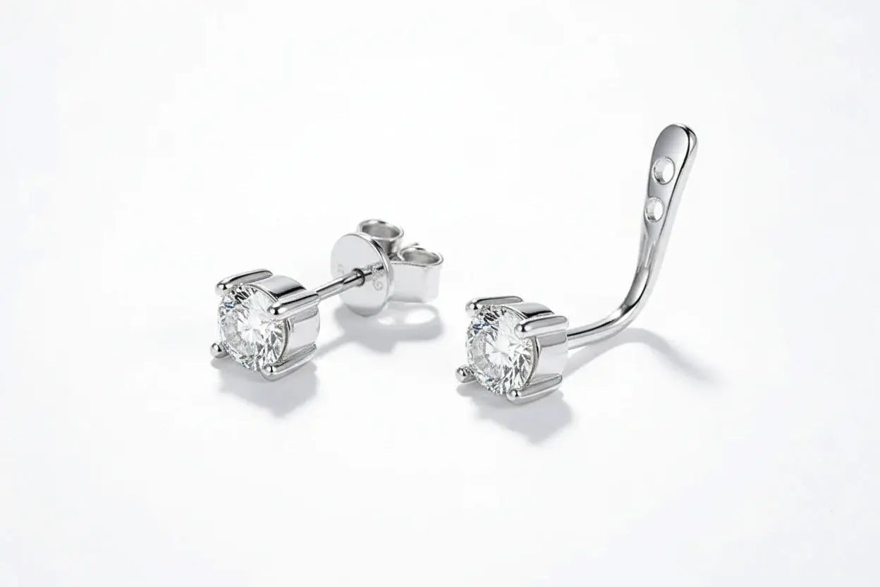 Zethech Essential Stud Earrings with D-color moissanite stones