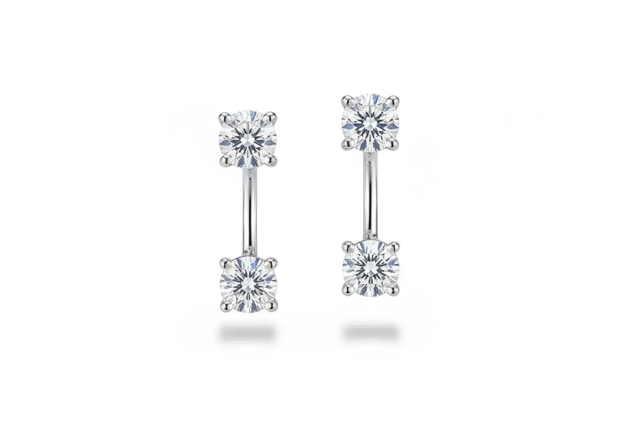 Zethech Moissanite Stud Earrings in rose gold plated finish
