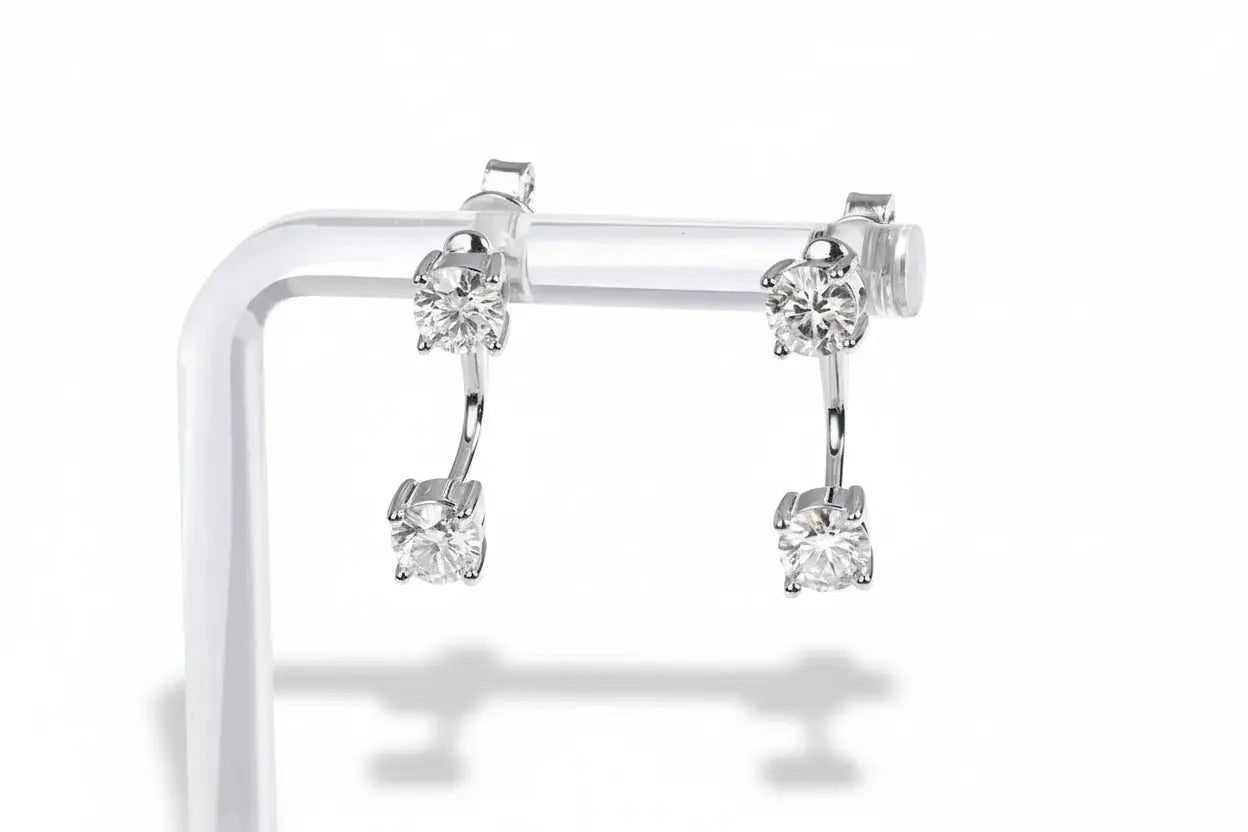 Zethech Rose Gold Essential Stud Earrings with moissanite