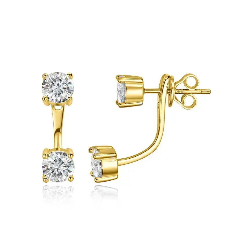 Zethech Essential Moissanite Stud Earrings in rose gold finish