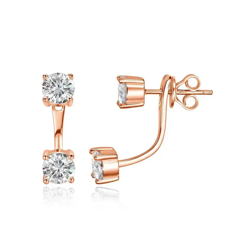 Zethech Essential Stud Earrings in rose gold with 2CTTW moissanite stones