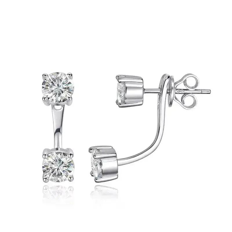 Zethech Essential Moissanite Stud Earrings in sterling silver