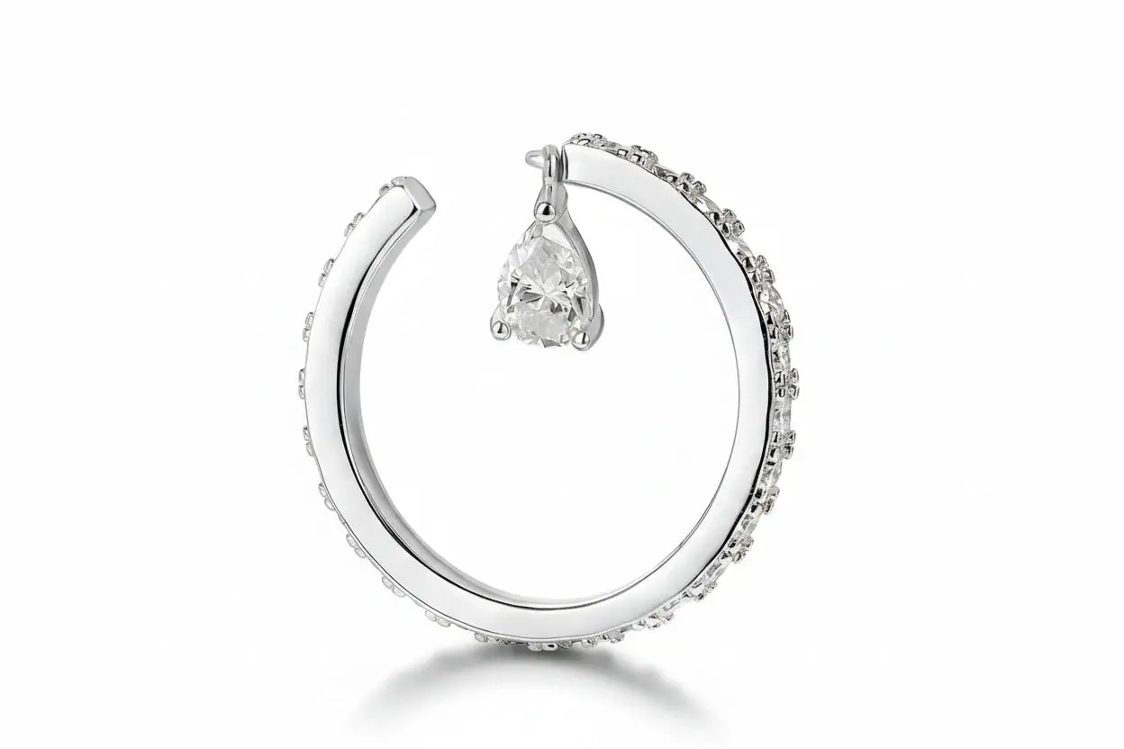 Zethech Pear Cut Moissanite Solitaire Ring for elegant gifts