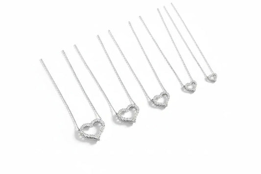 Zethech Radiant Heart Moissanite Pendant Necklace in S925 silver-plated platinum with 0.3ct-2ct moissanite heart-shaped pendant for women