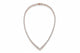 Zethech Moissanite tennis necklace for women, V-style, 14-inch sterling silver plated with 18k white gold, rose gold color.