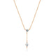 Rose gold Moissanite pendant necklace with marquise-cut gemstone, sterling silver chain, dainty and elegant for women.
