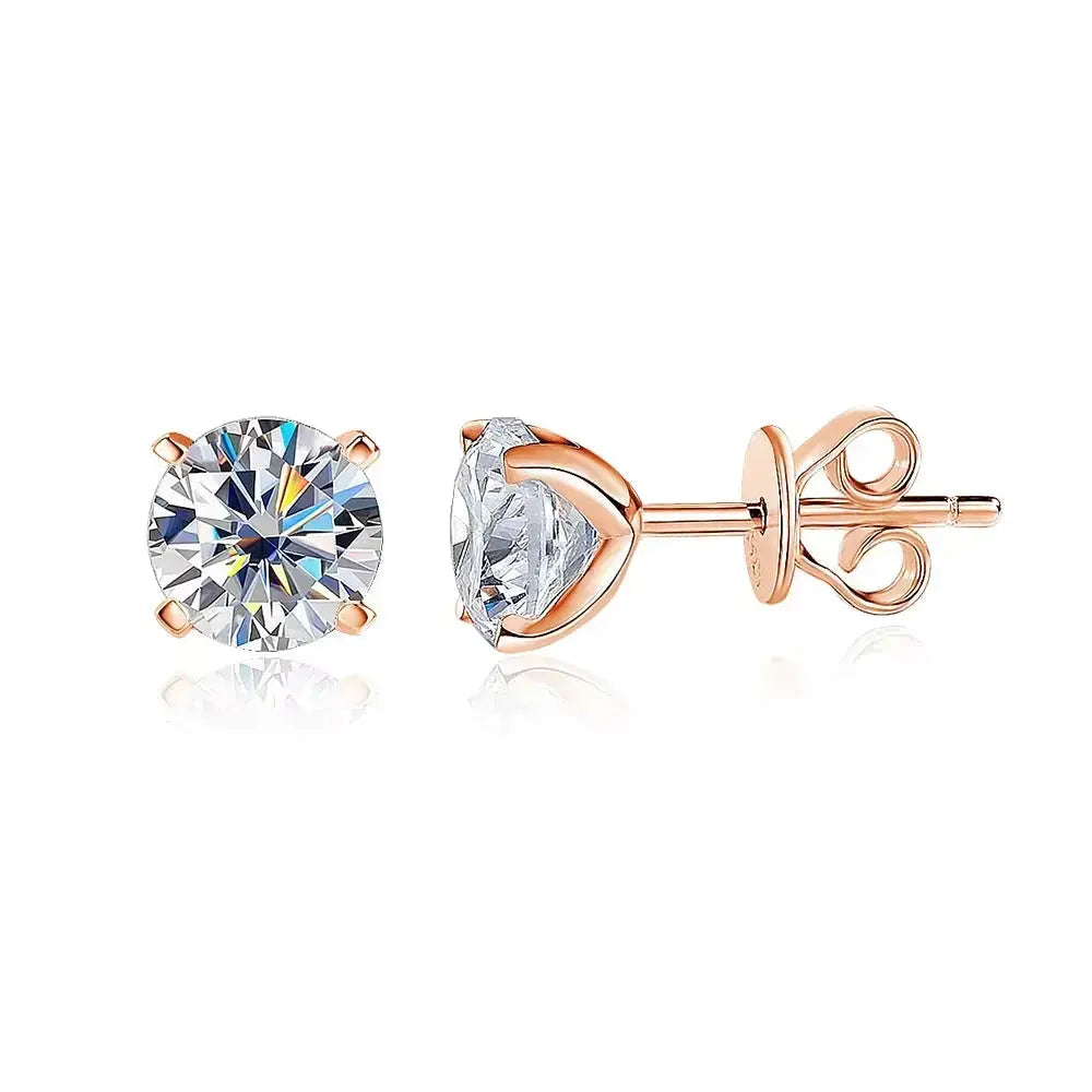 Zethech Pure Radiance Moissanite Stud Earrings in white gold with 0.5CT stones